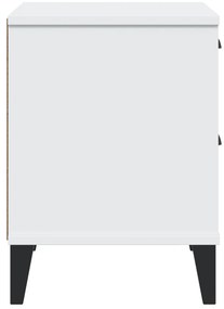 vidaXL Κομοδίνο VIKEN Λευκό από Επεξεργασμένο Ξύλο