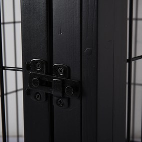 PawHut κλουβί μεταφοράς σκύλου 58,5 cm x 81 cm x 66 cm πόρτες, MDF ξύλο σίδερο, 58, 5 cm x 81 cm x 66 cm, μαύρο