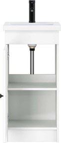 vidaXL Καθρέφτης μπάνιου με νιπτήρα Λευκό 42 x 40 x 84,5 εκ