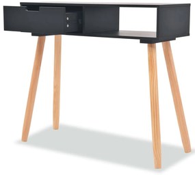 vidaXL Τραπέζι Κονσόλα Μαύρο 80 x 30 x 72 εκ. από Μασίφ Ξύλο Πεύκου