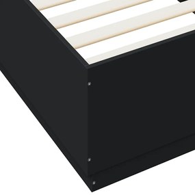 vidaXL Πλαίσιο Κρεβατιού Μαύρο 100x200 εκ. Επεξεργ. Ξύλο