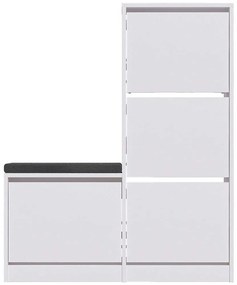 Παπουτσοθήκη Dude 779HMS4115 105x26x118,5cm White Μοριοσανίδα, Μελαμίνη