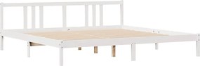 vidaXL Σκελετός Κρεβ. Χωρίς Στρώμα Λευκό 200x200 εκ Μασίφ Πεύκο
