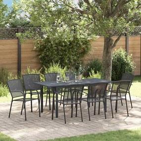 vidaXL Σετ Τραπεζαρίας Κήπου 9 pcs Μαύρο Μεγάλο Μέταλλο