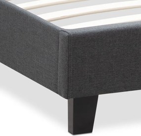 Κρεβάτι Flat Megapap υφασμάτινο χρώμα ανθρακί 160x200εκ.