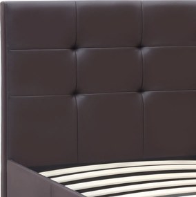 Κρεβάτι Sissy Megapap από τεχνόδερμα χρώμα καφέ 160x200εκ.