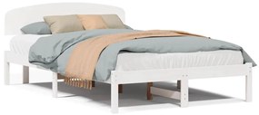 vidaXL Σκελετός Κρεβατιού Λευκό 120 x 190 cm Μασίφ ξύλο πεύκου