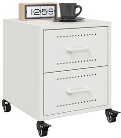 vidaXL Κομοδίνα 2 τεμ. Λευκό 36x39x43,5 εκ. από Χάλυβα