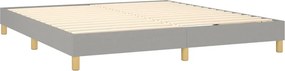 vidaXL Κρεβάτι Boxspring με Στρώμα &amp; LED Αν.Γκρι 160x200 εκ Υφασμάτινο