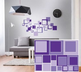 Διακοσμητικά αυτοκόλλητα τοίχου μωβ τετράγωνα - 50x70
