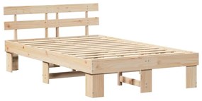vidaXL Σκελετός Κρεβατιού Καφέ 140 x 190 cm Μασίφ ξύλο πεύκου