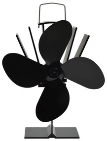 vidaXL Αερόθερμο Σόμπας Μαύρο με 4 Πτερύγια