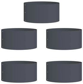 vidaXL Ζαρντινιέρες κήπου 5 pcs Ανθρακί 40 x 40 x 20 cm Ατσάλι