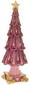 Διακοσμητικό Δεντράκι 91093 14,5x14,5x41cm Gold-Pink