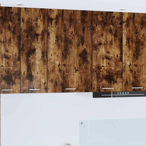 vidaXL Κρεμαστό ντουλάπι Καπνιστός Δρυς και Λευκό 50 x 31 x 80 εκ.