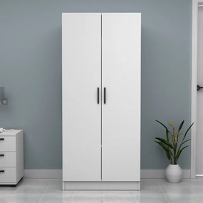 Ντουλάπα ρούχων Vivian Megapap δίφυλλη χρώμα λευκό 80x51,8x181εκ.