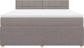 vidaXL Κρεβάτι Boxspring με Στρώμα Taupe 180x200 εκ. Υφασμάτινο