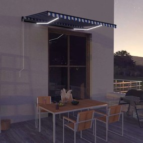 vidaXL Χειροκίνητη τέντα με ηλιακό LED 3,5 x 2,5 m