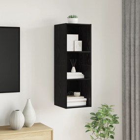 vidaXL Τοίχου Ντουλάπι Τηλεόρασης Μαύρη δρυς 37 x 37 x 107 εκ