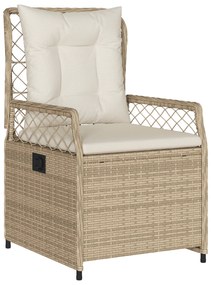 vidaXL Σετ Γευμάτων Κήπου 9 Τεμαχίων Μπεζ Poly Rattan