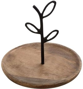 Διακοσμητική Πιατέλα FRI104K2 20x20x17cm Brown-Black Espiel Metal,Wood