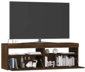 vidaXL Έπιπλο Τηλεόρασης με LED Καφέ Δρυς 120x35x40 εκ.