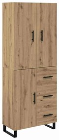 vidaXL Highboard με συρτάρι 2 pcs Artisan Oak Σύνθετο Ξύλο και Γυαλί