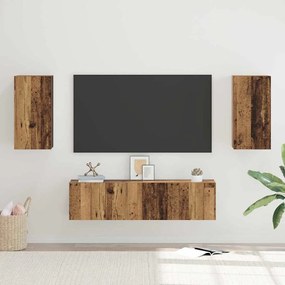 vidaXL Σετ επίπλου τηλεόρασης 4 pcs Παλαιό ξύλο 30.5 x 30 x 60 εκ.