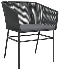 vidaXL Σέτ φαγητού για κήπο 5 pcs Μαύρο Πολυ ράταν