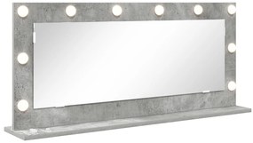 vidaXL Καθρέφτης Vanity με LED φώτα Γκρι 100x45x18 εκ.