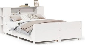 vidaXL Σκελετός Κρεβ. Χωρίς Στρώμα Λευκό 140x190 εκ Μασίφ Πεύκο
