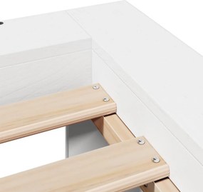 vidaXL Σκελετός Κρεβ. Χωρίς Στρώμα Λευκό 140x200 εκ Μασίφ Πεύκο