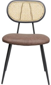 Καρέκλα Rosali Καφέ 47x57x81 εκ. - Καφέ