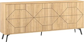 Μπουφές Dune Megapap χρώμα sapphire oak 184x35x77,4εκ.