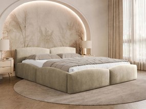 Επενδυμένο Κρεβάτι Mirala-Καφέ Ανοιχτό-140 x 200