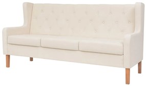 vidaXL Σετ Καναπέ 2 Τεμαχίων Λευκό Κρεμ από Ύφασμα