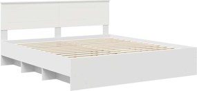 vidaXL Σκελετός Κρεβατιού Λευκό 200 x 200 cm Επεξεργασμένο ξύλο