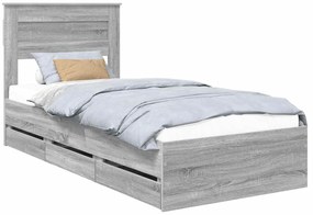 vidaXL Σκελετός Κρεβατιού Γκρίζο Σονομα 90 x 200 cm Μηχανήματος Ξύλο