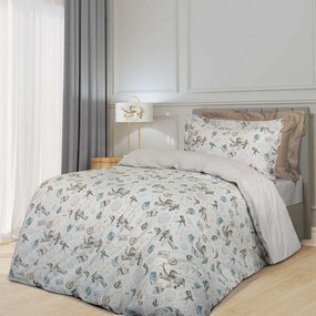 Παπλωματοθήκη Παιδική 8829 (Σετ 2τμχ) Blue-Beige Greenwich Polo Club Single 160x240cm Cotton-Polyester