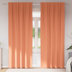 vidaXL Κουρτίνες με κουρτίνες 2 pcs Τερακότα 225 x 140 εκ. Πολυεστέρας