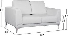 ΣΕΤ ΣΑΛΟΝΙΟΥ 2ΤΜΧ KENZIE ΜΕ ΛΕΥΚΟ PU HM11284.02