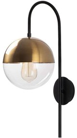 Φωτιστικό Τοίχου - Απλίκα Bastos 584TTM1908 20x31x57cm 1xE27 40W Black-Gold Opviq