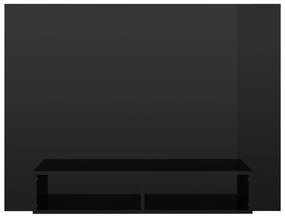 vidaXL Έπιπλο Τηλεόρασης Τοίχου Γυαλ. Μαύρο 120x23,5x90εκ. Μοριοσανίδα