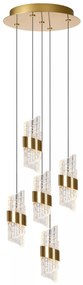 Φωτιστικό Κρεμαστό Lucide 13496-36-02 KLIGANDE Χρυσό Χρώμα (Gold Coloured)|Διάφανο (Transparent) 2700 K