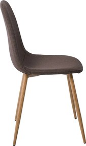 CELINA Καρέκλα Μέταλλο Βαφή Φυσικό, Ύφασμα Καφέ   4τμχ