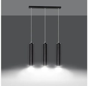 Κρεμαστό Φωτιστικό Οροφής Ράγα 3xGu10 Ατσάλι LUNA Made in Poland Emibig-956/3-Μαύρο 956/3