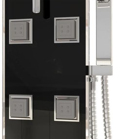 vidaXL Στήλη Ντους Υδρομασάζ Μαύρη 18 x 45,5 x 130 εκ. από Γυαλί