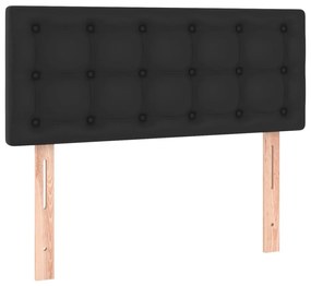Κρεβάτι Boxspring με Στρώμα Μαύρο 80 x 200 εκ. Συνθετικό Δέρμα - Μαύρο