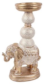 Κηροπήγιο Elephas 1 019719 14,8x9xH28cm Gold-White Polyresin