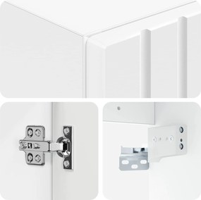 vidaXL Τοίχου Ντουλάπα Μπάνιου Λευκό 33 x 34,5 x 100 εκ